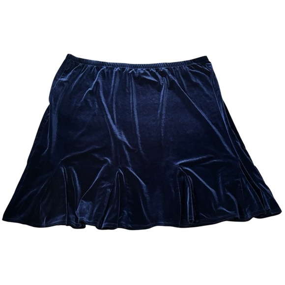 Susan Graver Stretch Velvet Skirt A-Line Pleated Knee Length Office Casual 2X - Picture 9 of 10
